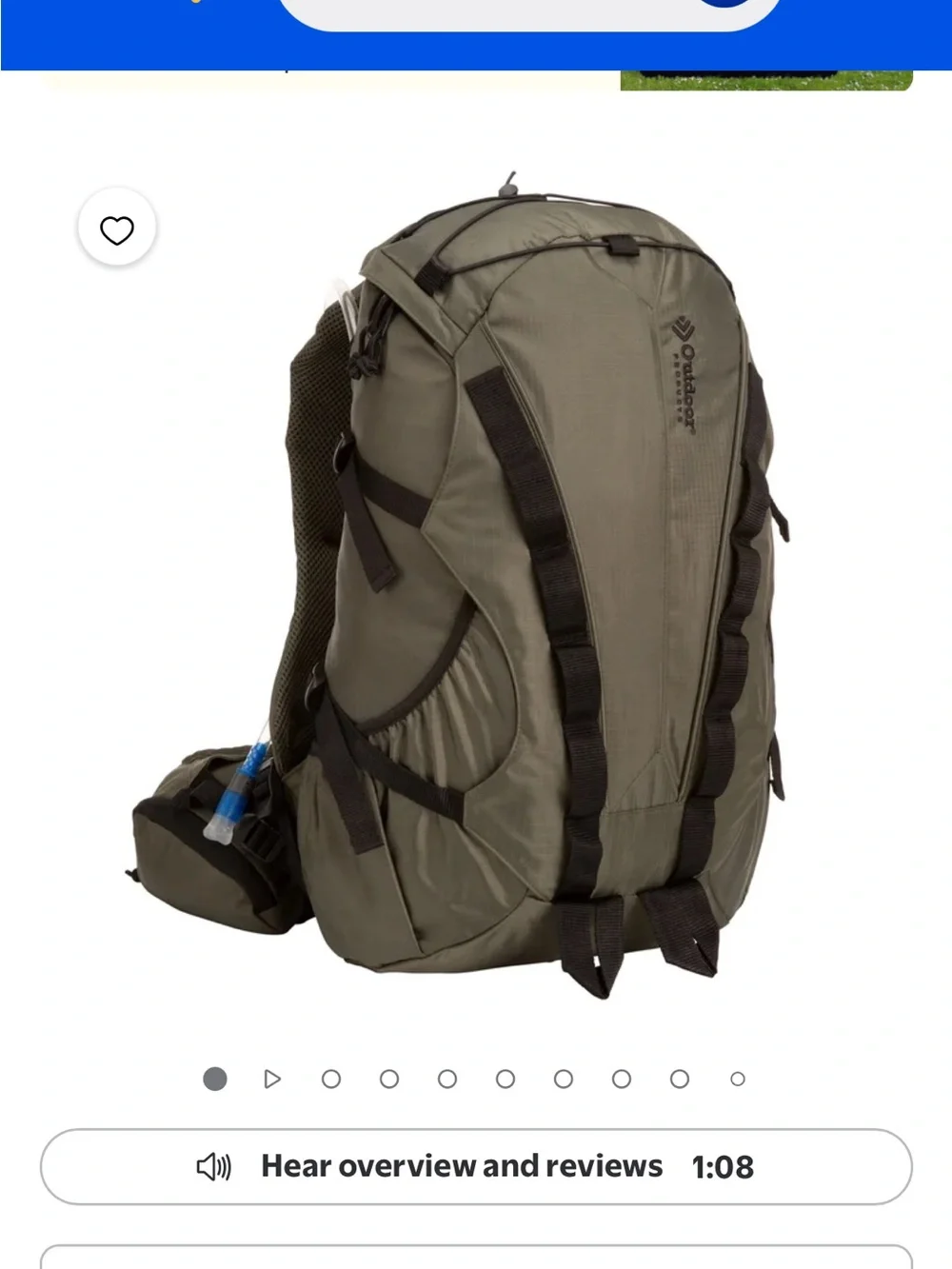 NWOT Outdoor Products Big Sur 28 L hydration backpack 3 L reservoir, green